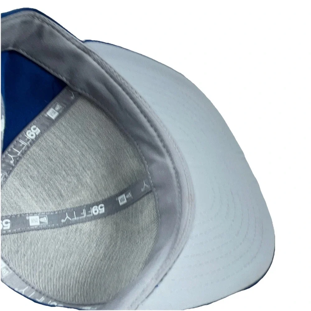 Indianapolis Colts Hat Cap Fitted 7 3/8 59Fifty Big‎ Plain Logo Blue On Field
